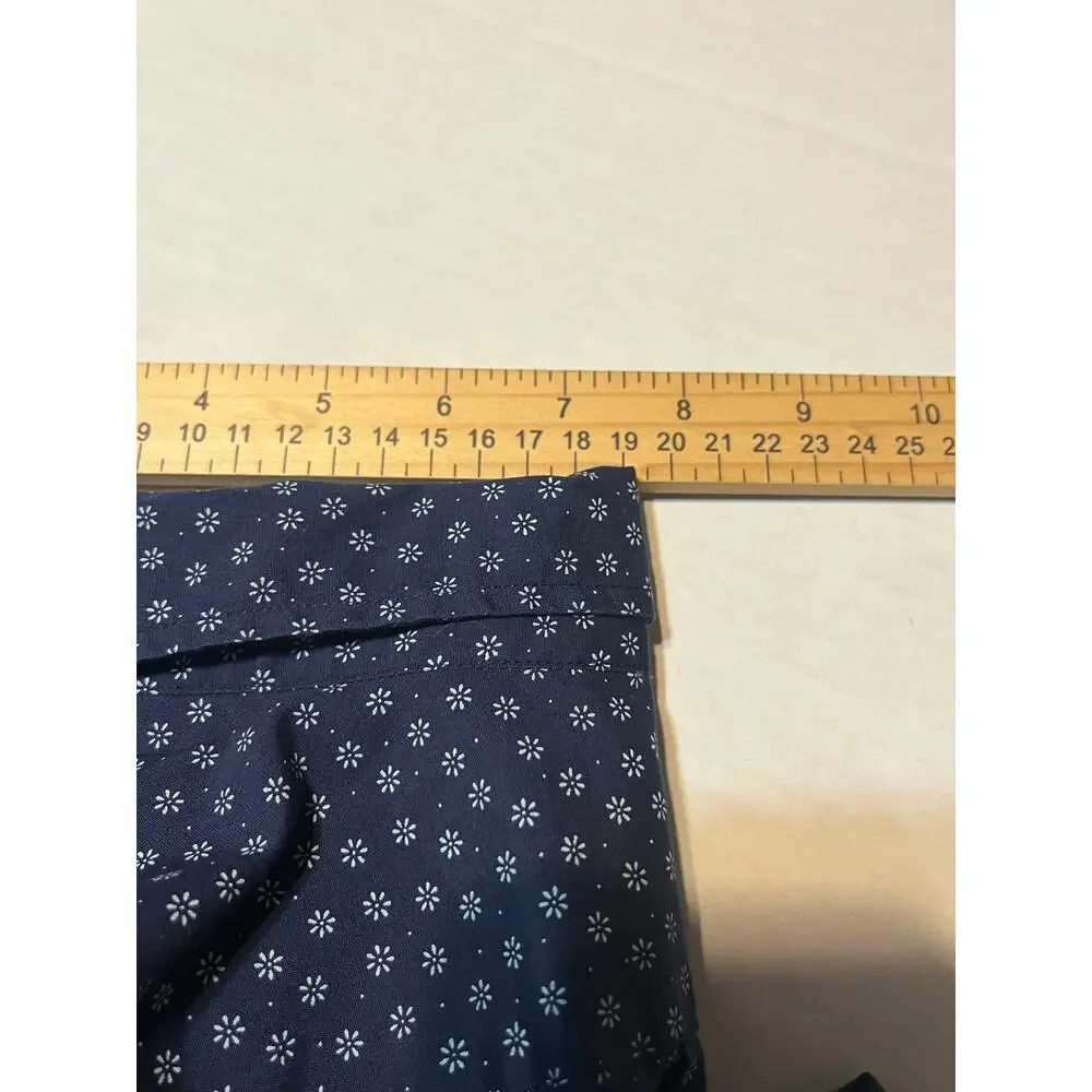 J. CREW Men's Secret Wash Shirt Classic Cotton Button Up Floral Blue Size Medium